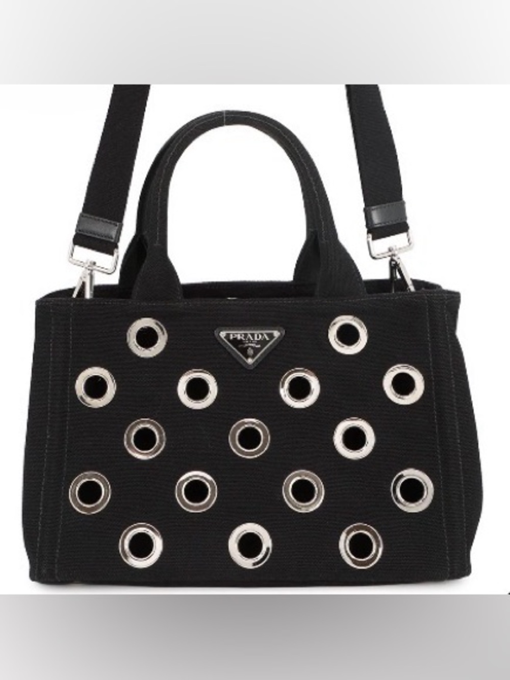 Prada Canapa Grommet 2way Tote Bag
